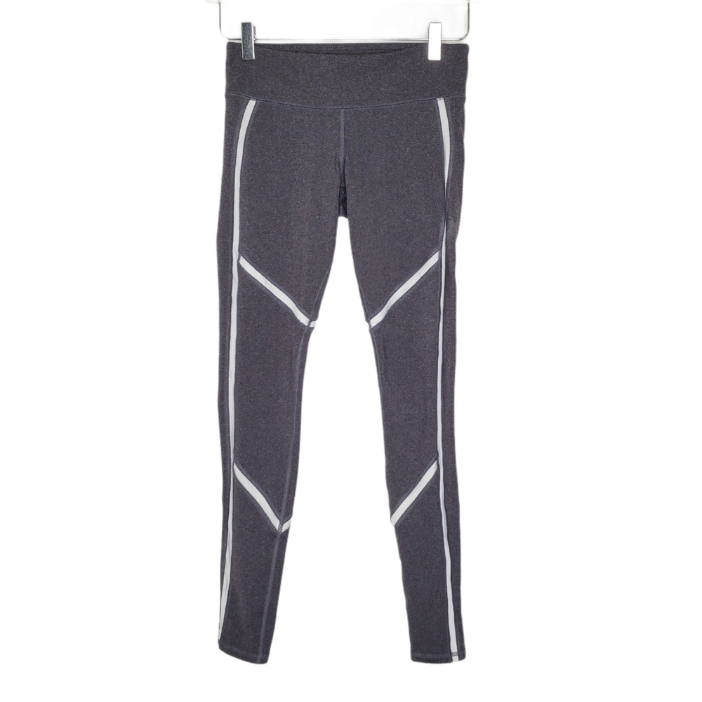 ALO Yoga Continuity Leggings XS-S Gray White Stripes Contour Active